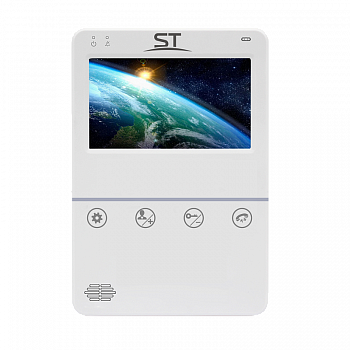 Space Technology ST-M100/4 (S) БЕЛЫЙ, (версия 2) Видеодомофон