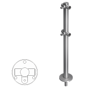 OXGARD ВЗР 1996Р.20-04 Стойка ограждения съемная Т-образная с 2-мя полупетлями 