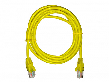 Netko Патч-корд UTP4 cat 5e, 2,0м, ВС, LSZH, желтый, литой коннектор Optima