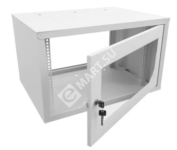 Netko Шкаф настенный 4U серия NOP2 (600х450х267,5), передняя дверь стекло, разборный, серый 