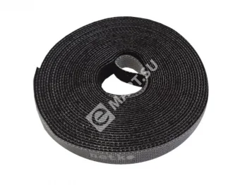 Netko Лента-липучка многоразовая 10мм*5м, с насечками для отрыва (каждые 2 см), черная Optima