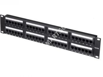 Netko Патч-панель UTP, 19", 48 портов RJ45, cat.5е, 2U, Dual Type, "L"