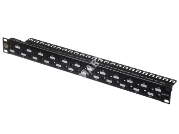 Netko Патч-панель UTP, 19", 24 порта RJ45, cat.6а, 1U, Dual Type IDC, Expert СКС