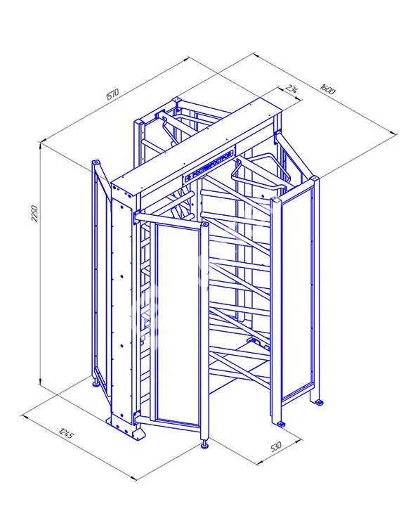 Ростов-Дон ПР1С/3М2 НЕРЖ Полноростовой роторный турникет
