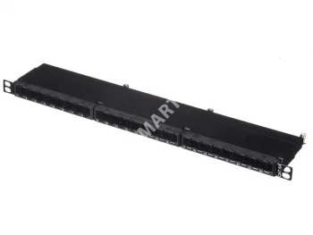 Netko Патч-панель FTP, 19", 24 порта RJ45, cat.6а, 0,5U, Dual Type IDC, Expert СКС